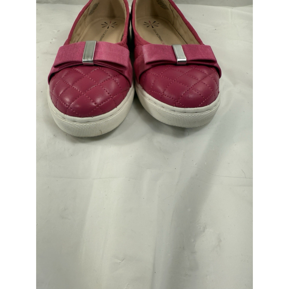 Isaac Mizrahi Live Kaitlyn Quilted Leather Flats Size 8.5 Pink Shoes - Picture 4 of 15